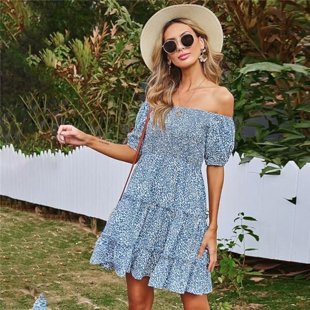 NWOT Miss Sparkling Tiered Ruffle Print Summer Dress Small